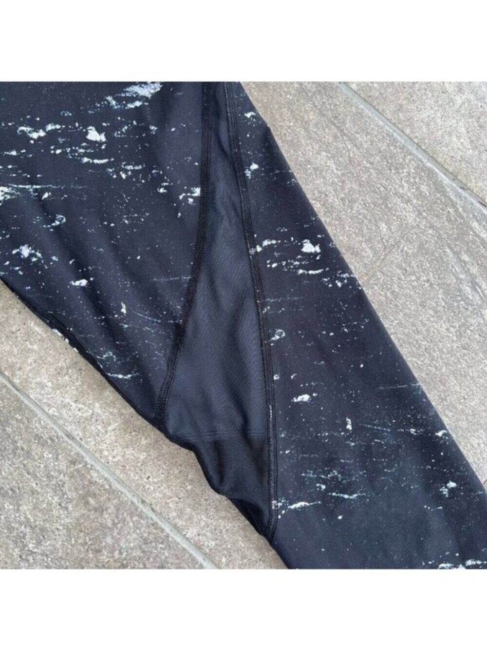 Varley Windsor Tights Leggings Size XS Black Marble Mesh Panels - Picture 8 of 10